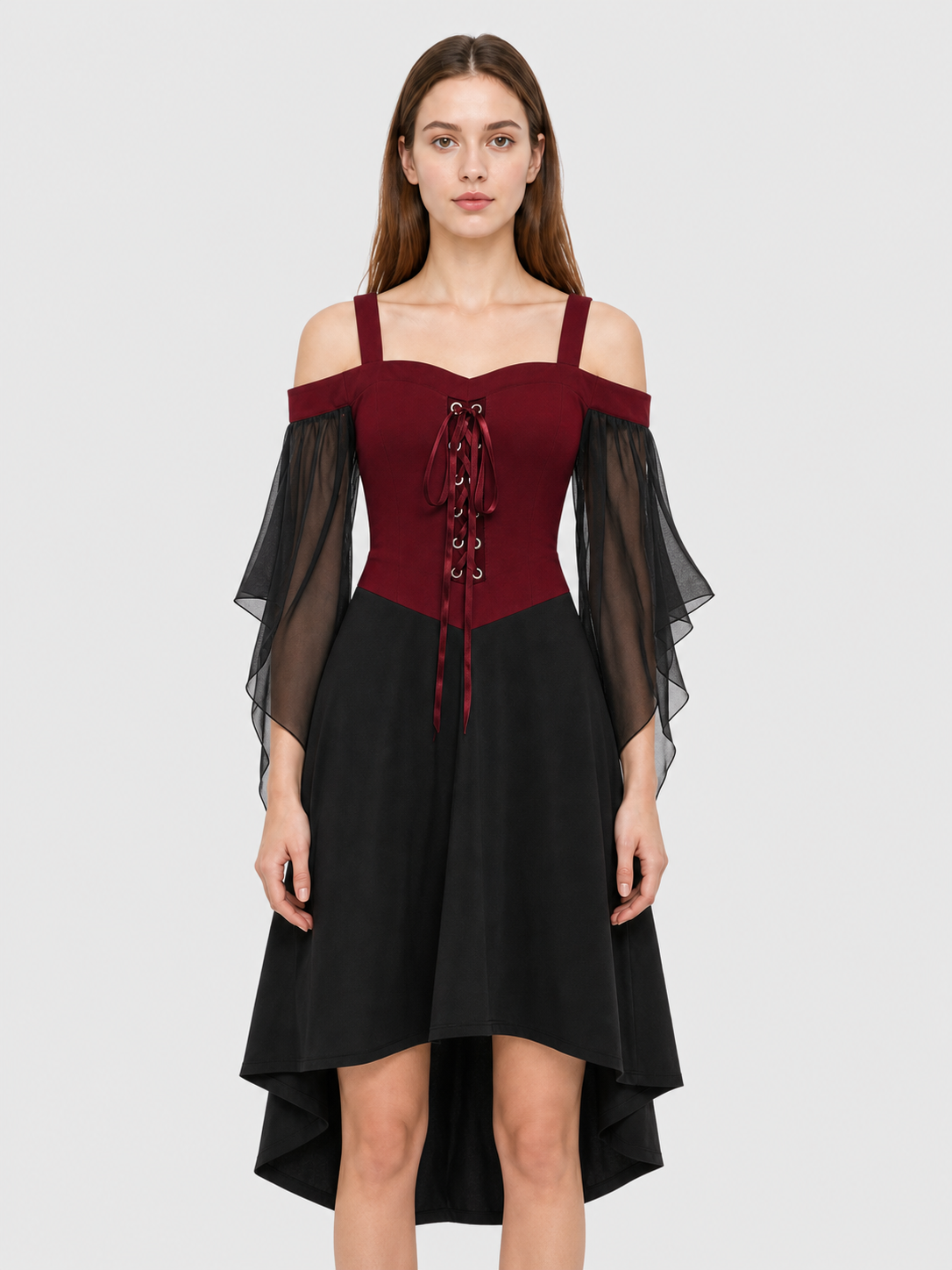 Gothic Lace-Up Strappy Dress