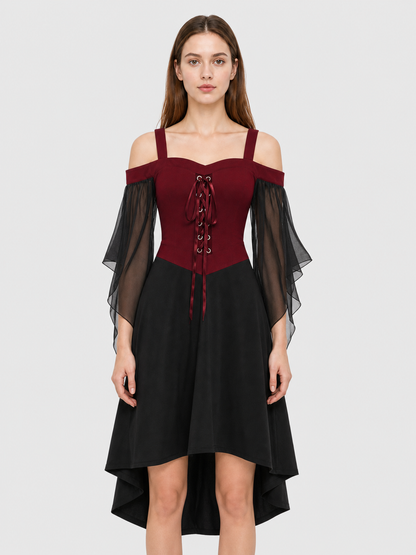Gothic Lace-Up Strappy Dress