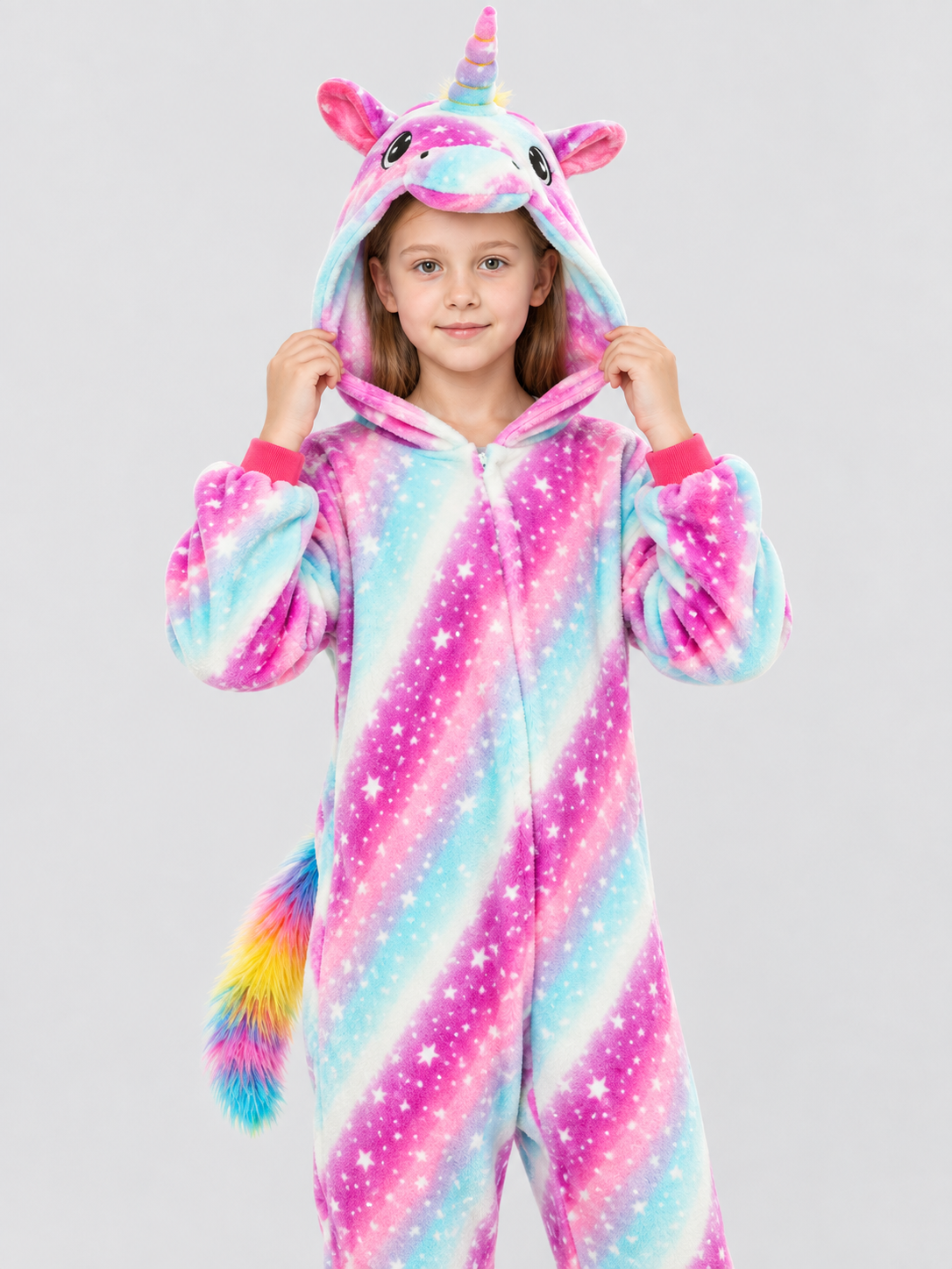 Unicorn Kigurumi Pajama with Gradient and Star Print