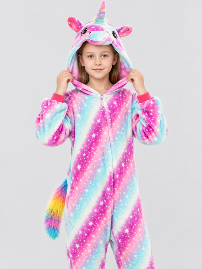 Unicorn Kigurumi Pajama with Gradient and Star Print