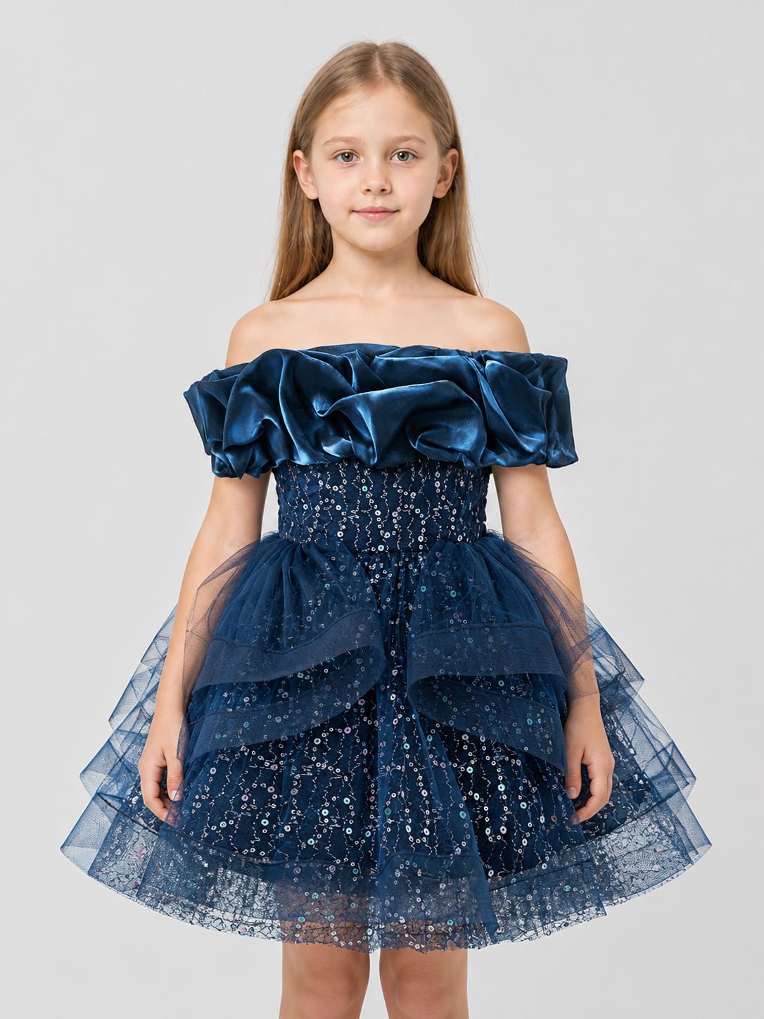 Girls' Dressy Sequin Dress with Full Skirt Costume Dresses detail 3