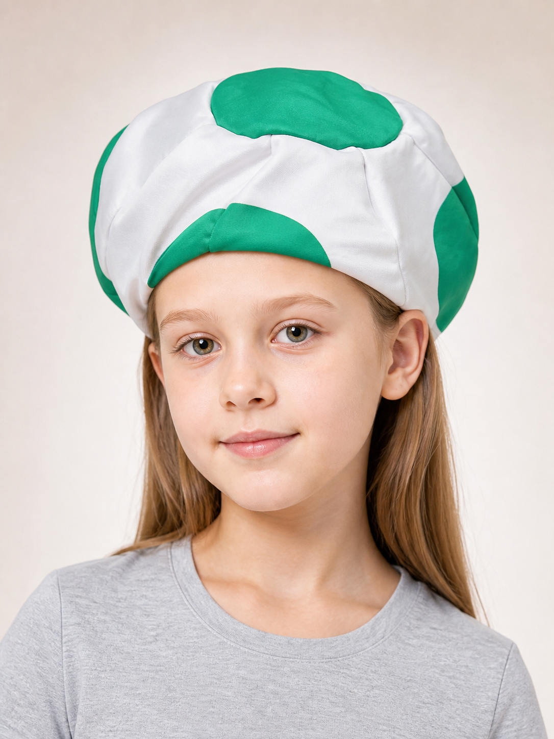 Toad Character Hat, White and Green, for Cosplay