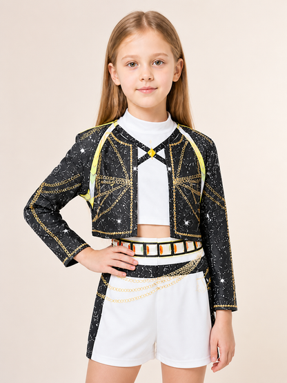 Black-and-White Cosplay Set for Halloween upper body view