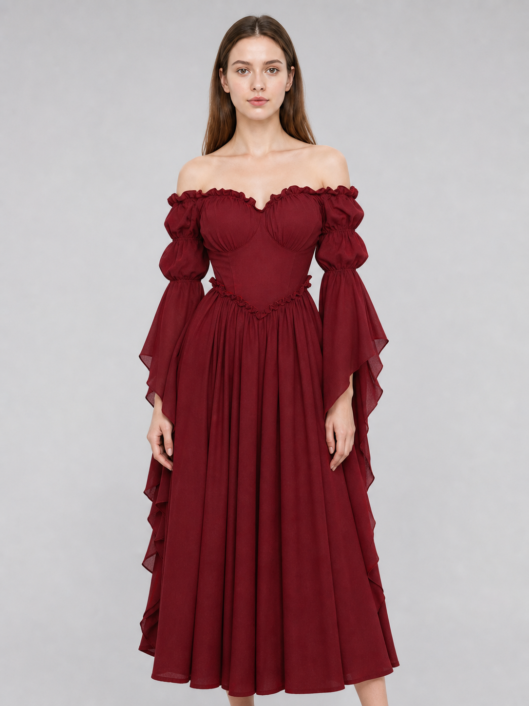 Long Vintage-Style Evening Dress