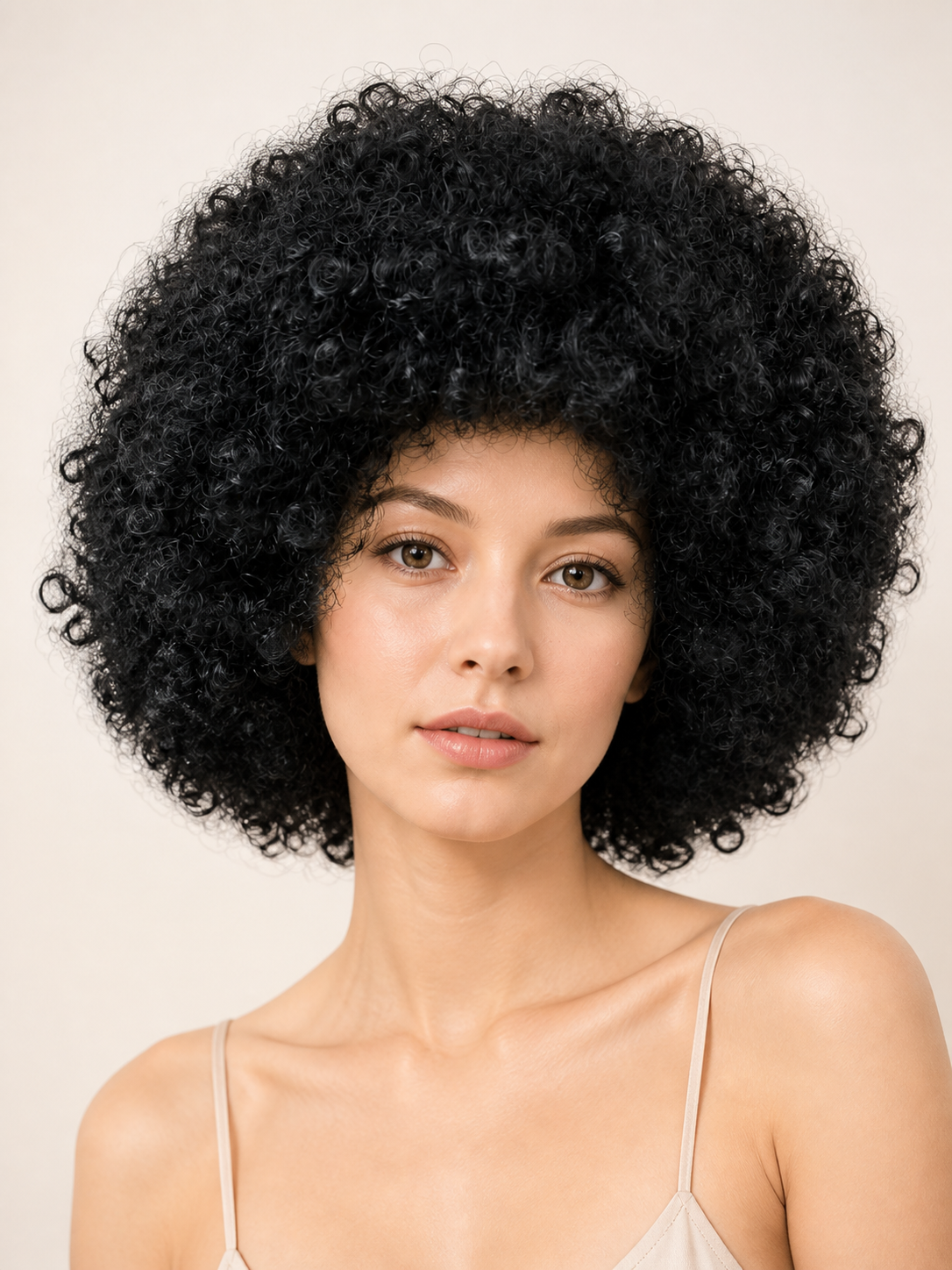 Black Short Curly Voluminous Costume Wig Costume Wigs detail 2