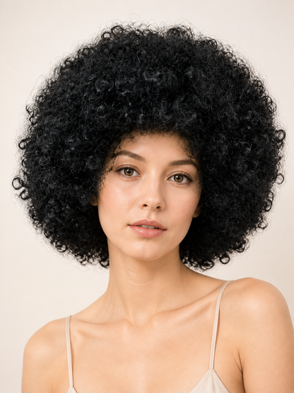 Black Short Curly Voluminous Costume Wig Costume Wigs detail 2