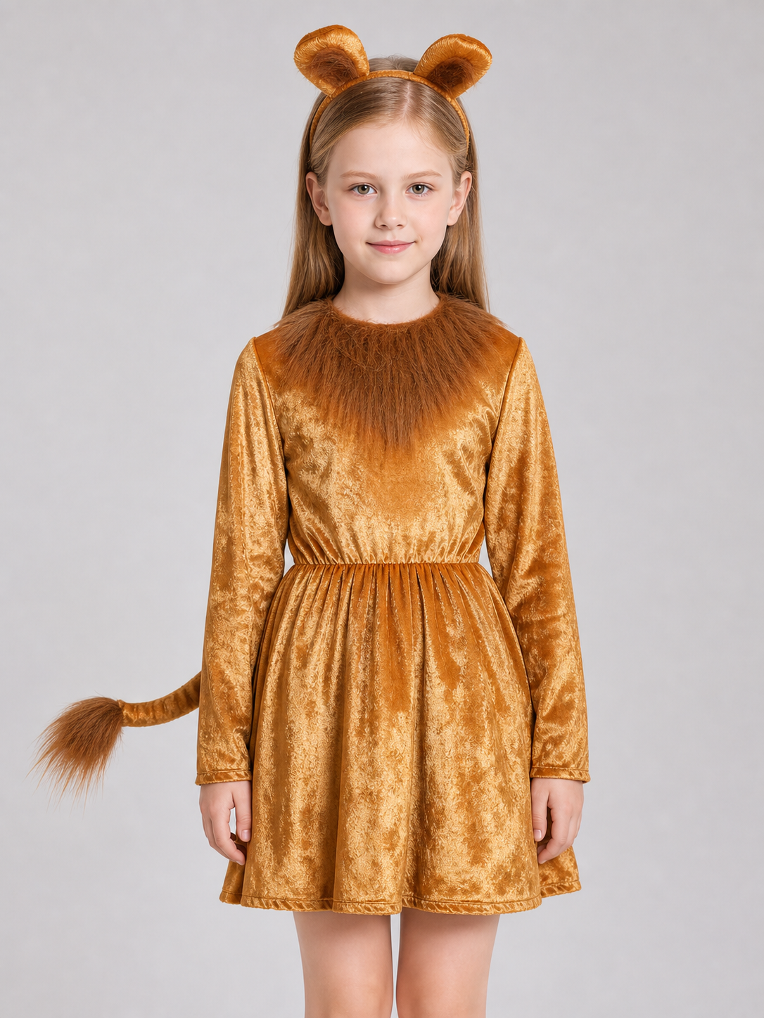 Lion Costume Dress with Headband and Tail
