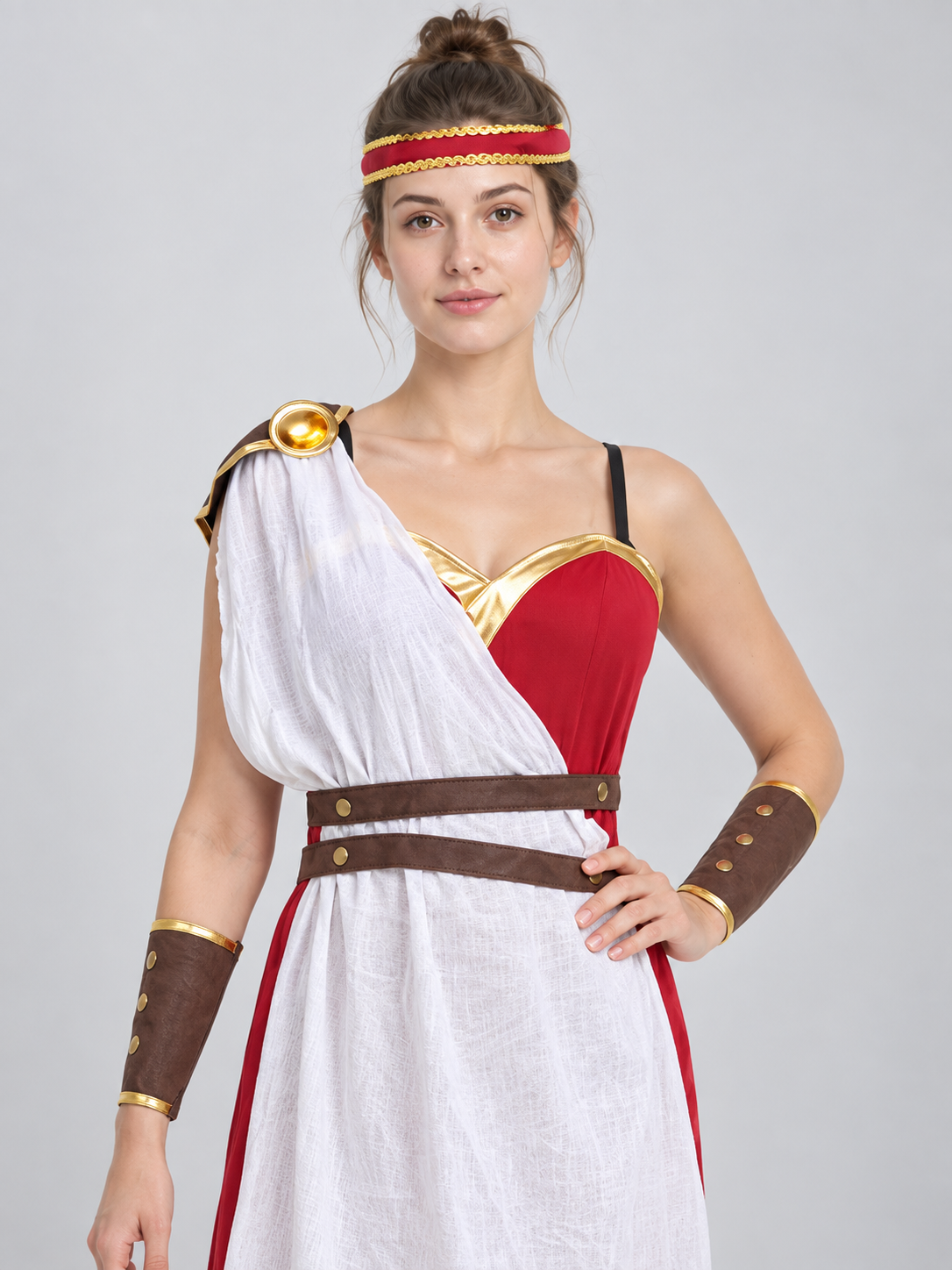 Ancient-Style Carnival Costume with White Drape