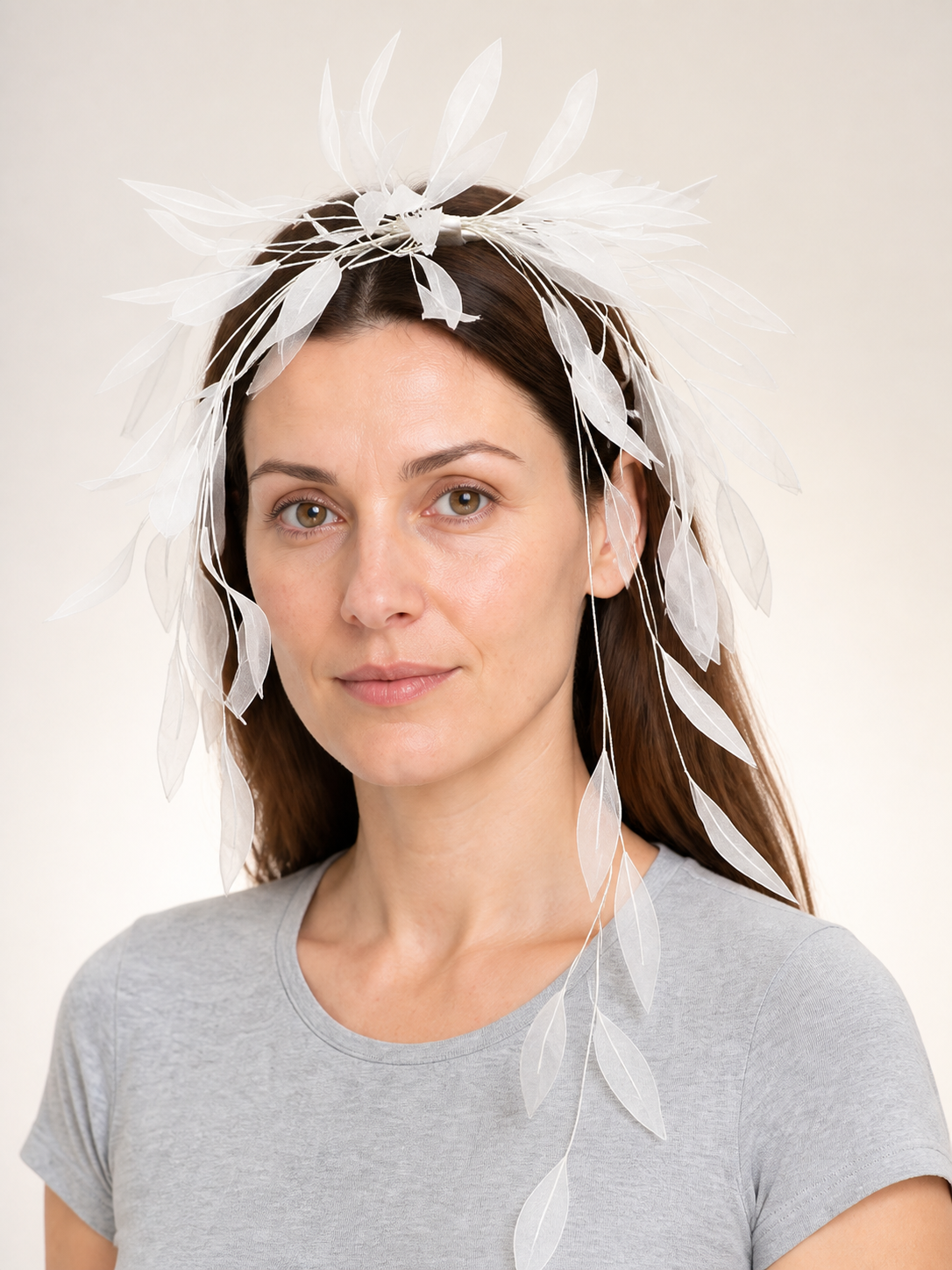Carnival Headdress with White Leaves Costumes detail 2
