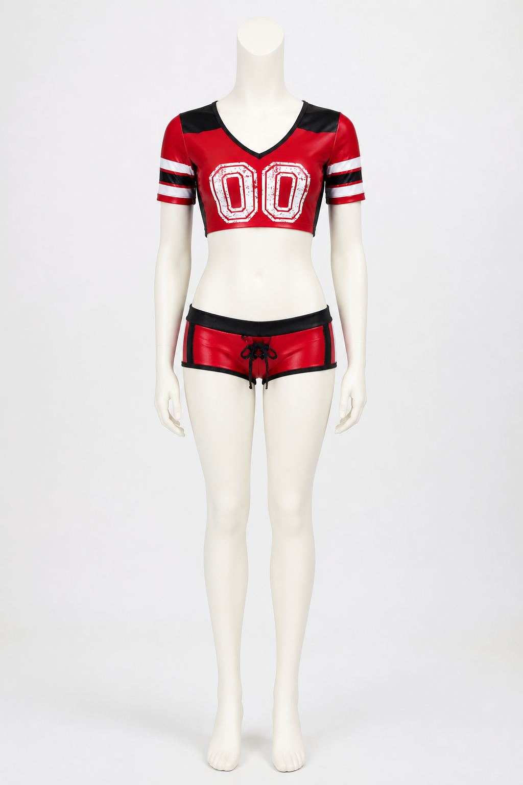 Two-Piece Shorts Set, Red-and-Black Print 00 product detail 3