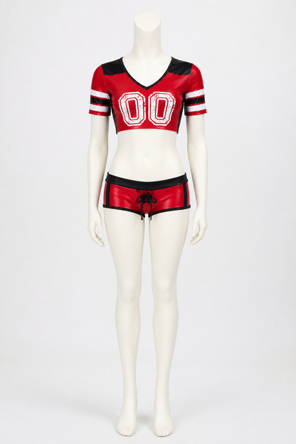 Two-Piece Shorts Set, Red-and-Black Print 00 product detail 3
