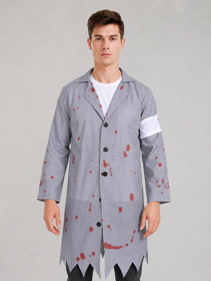 Doctor Costume with Blood Stains and Knife