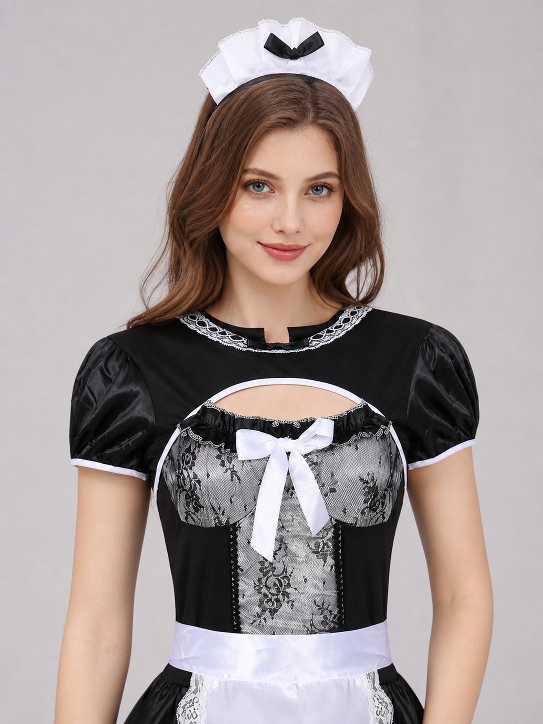 Professional Maid Costume with Apron and Lace