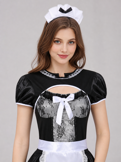 Professional Maid Costume with Apron and Lace