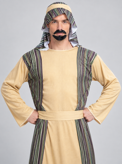 Arabian shepherd carnival costume with headscarf and beard
