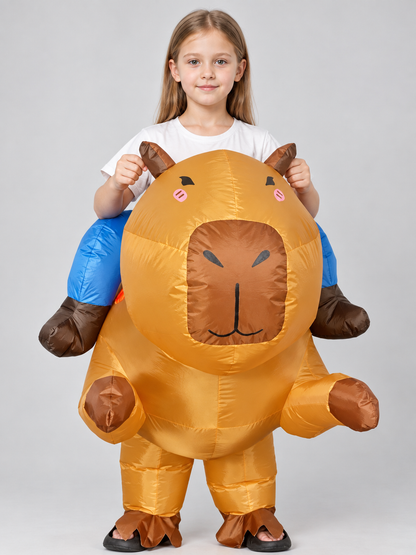 Inflatable Capybara Costume with Cartoon Face