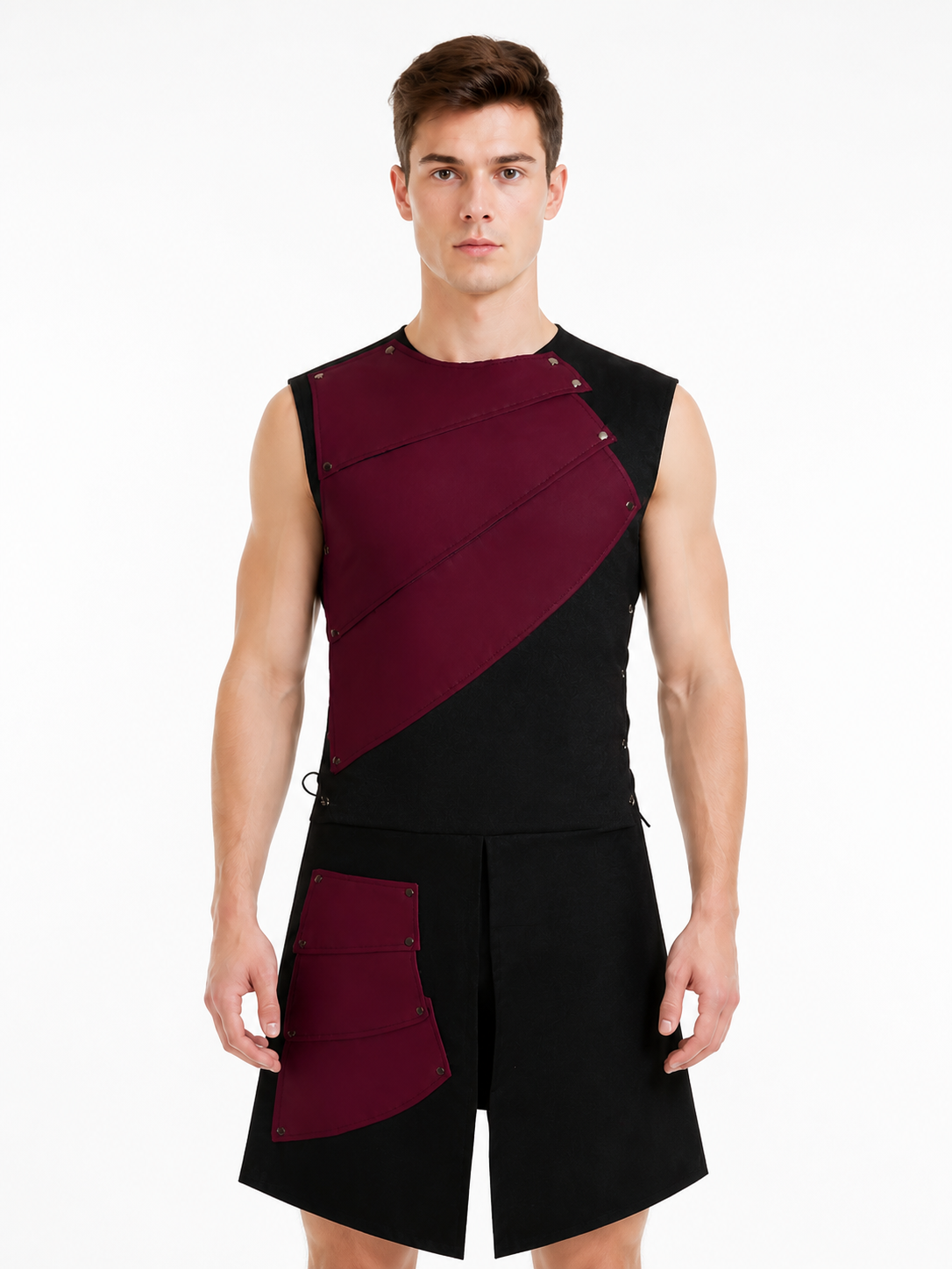 Sleeveless Jumpsuit with an Asymmetrical Panel product detail 2