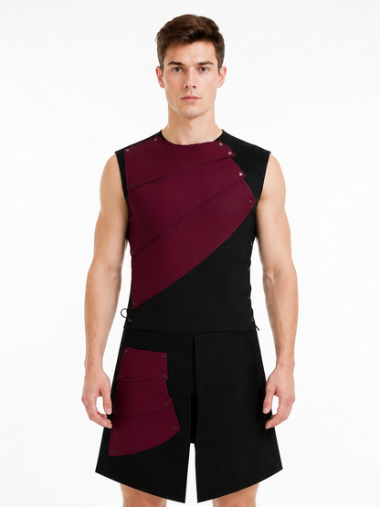 Sleeveless Jumpsuit with an Asymmetrical Panel product detail 2