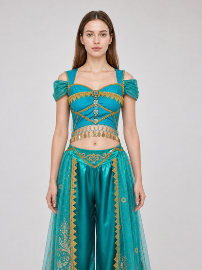 Belly Dance Costume with Veil and Accessories