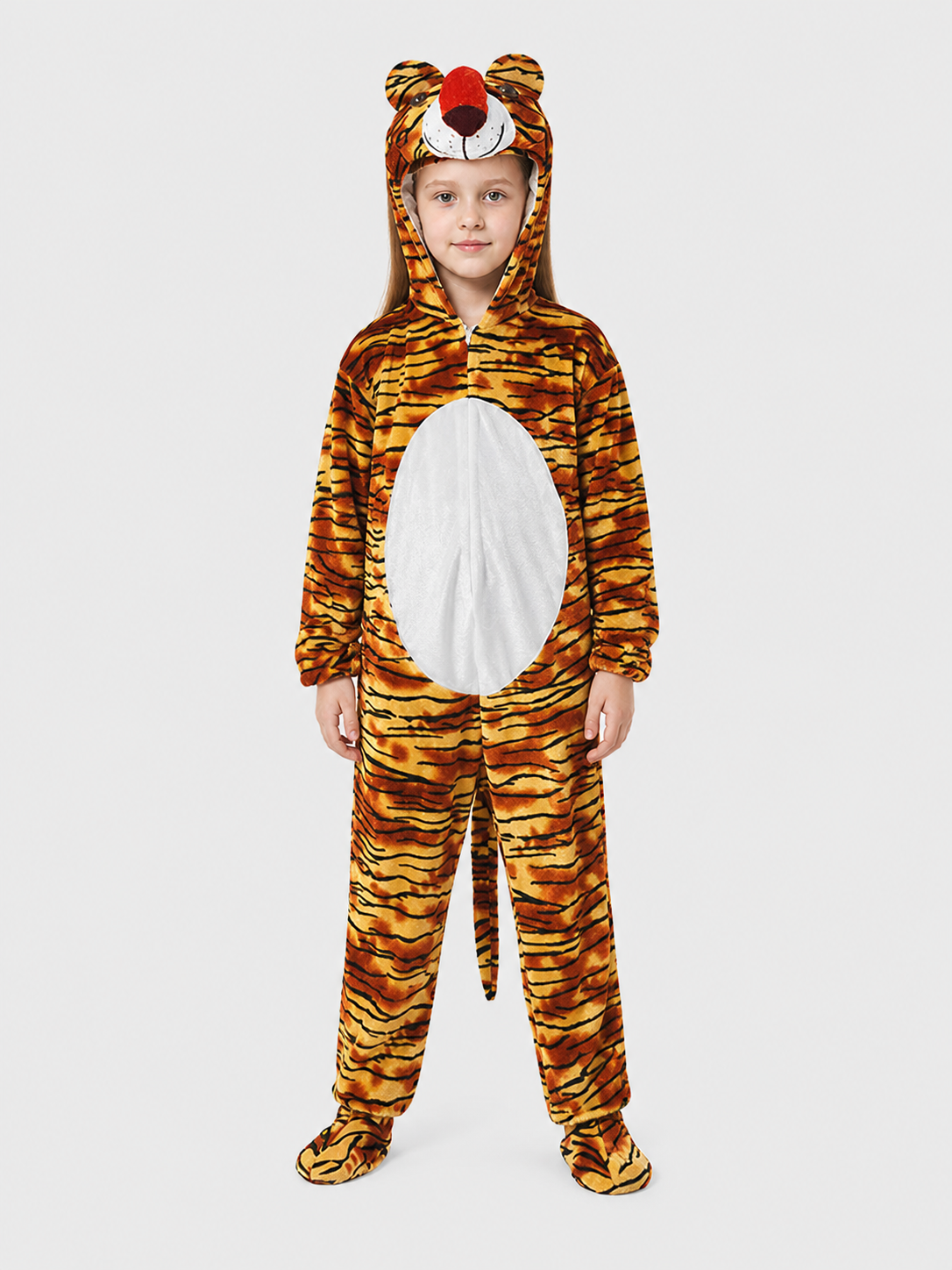 Children's Tiger Costume, Orange-and-Black Jumpsuit Costumes detail 3