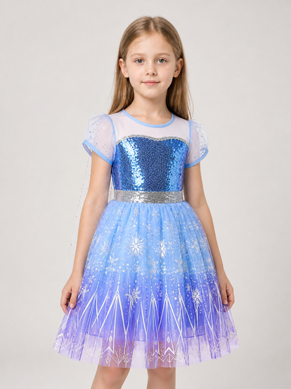 White and Blue Princess Costume for Halloween