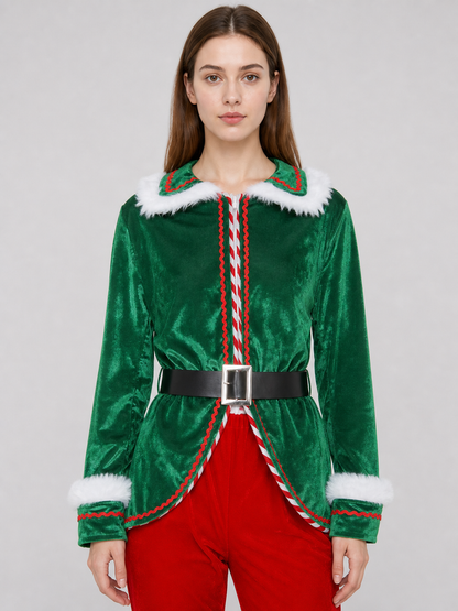 Christmas Character Costume with Hat and Belt Costume Headwear detail 2