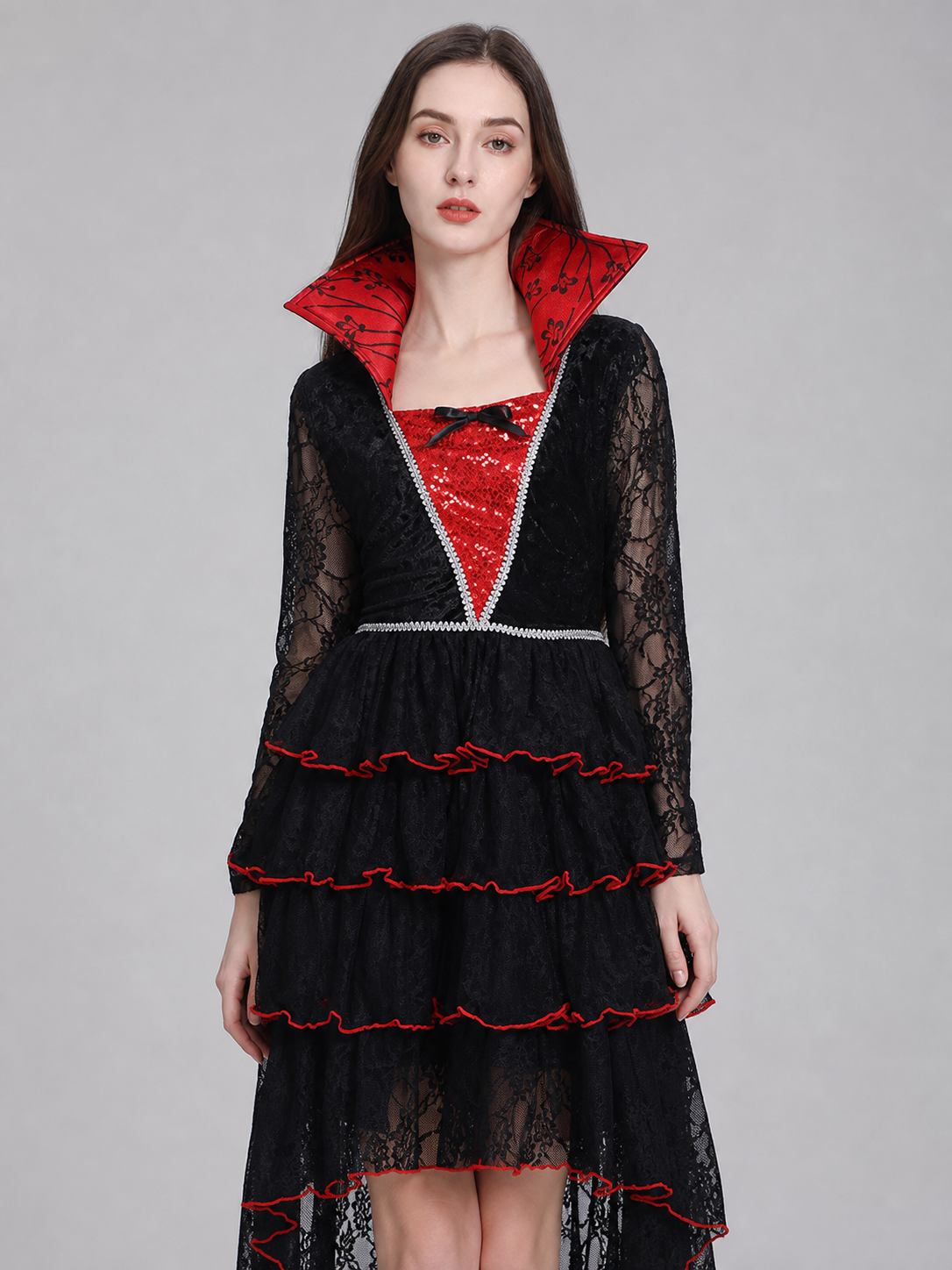 Gothic vampire costume dress with necklace