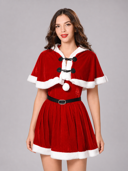 Short Christmas Dress with Reindeer Antlers Costume Dresses detail 3