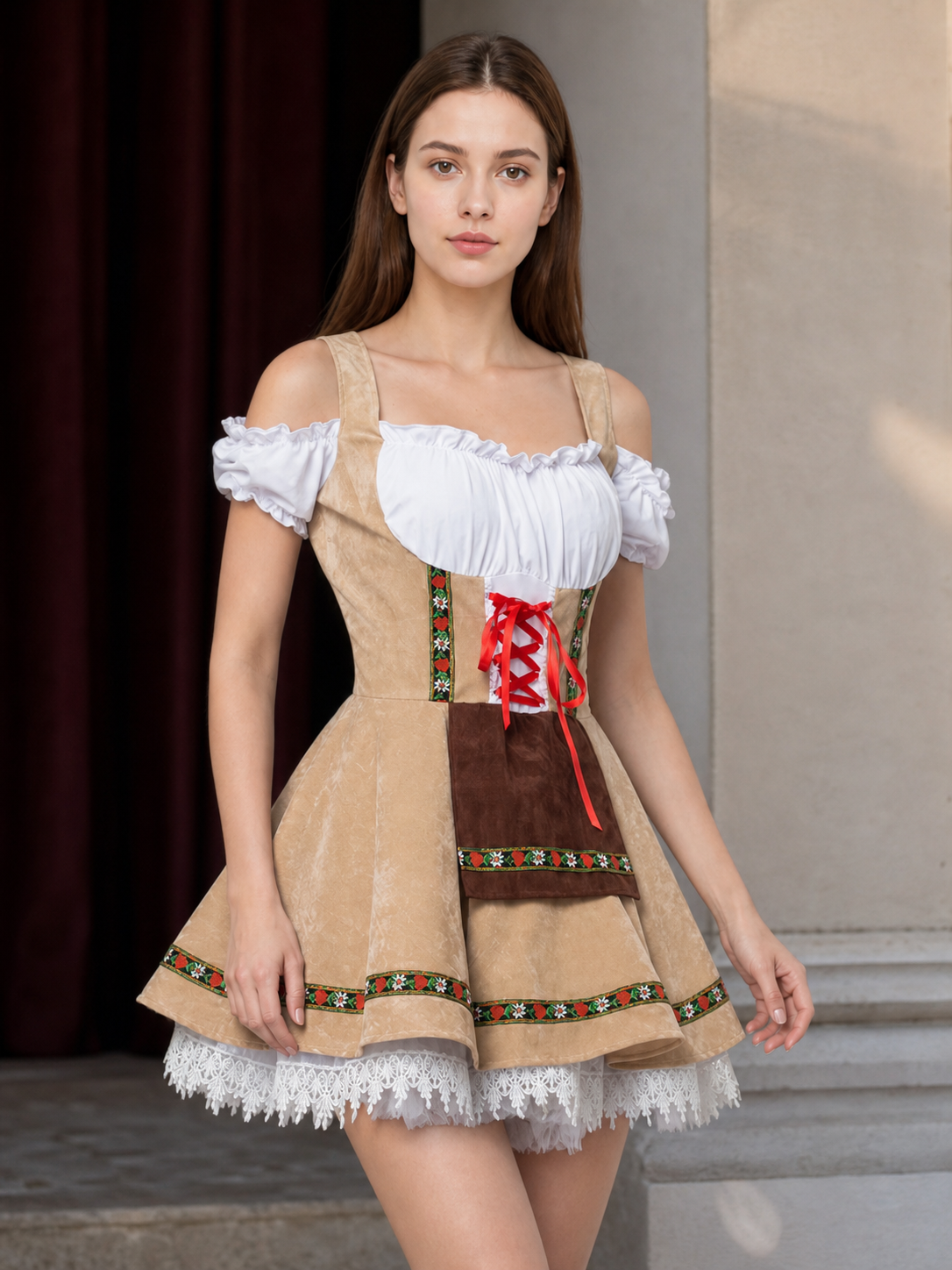Bavarian Traditional Costume with Lace Trim
