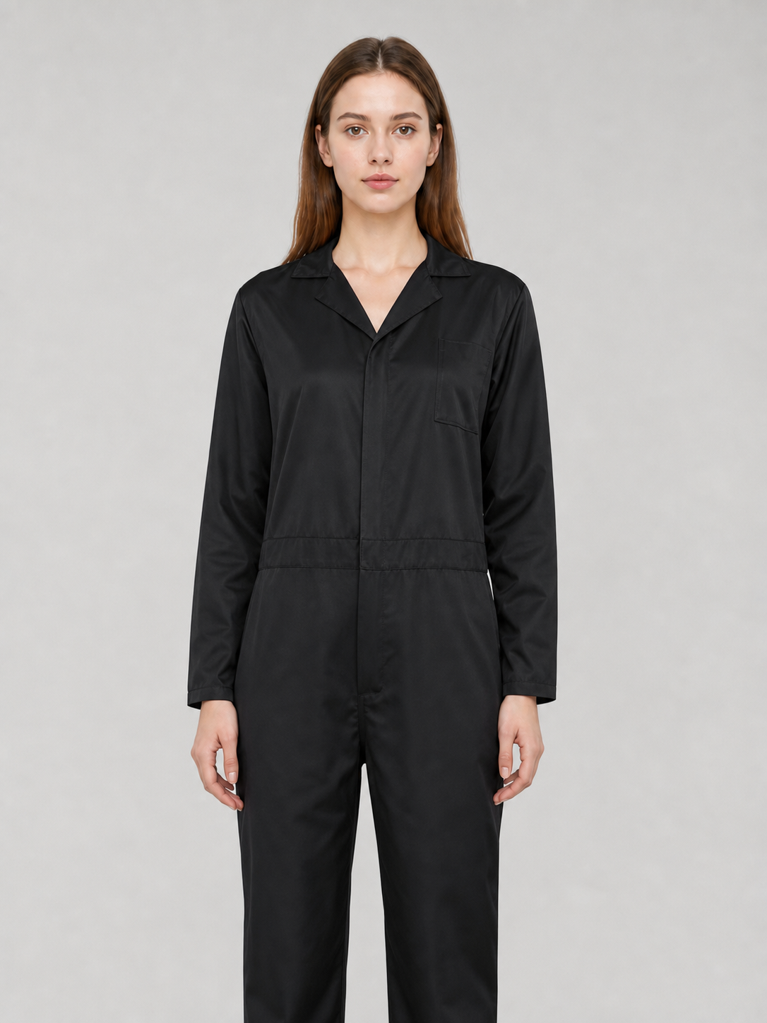 Miles Black Long-Sleeve Jumpsuit