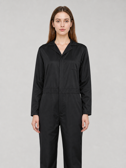 Miles Black Long-Sleeve Jumpsuit