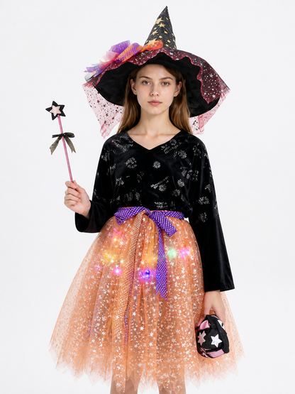Costume Set with Pointed Hat and Wand Costume Headwear detail 3