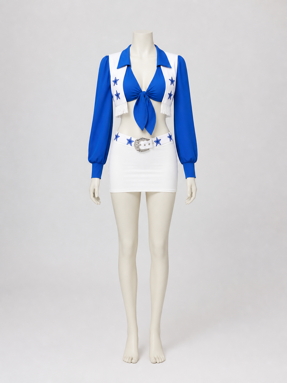 Performance Costume with Fringe and Stars, Blue and White