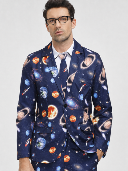 Cosmic Print Suit: Blazer and Pants