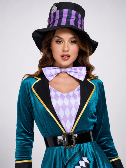 Stage Costume with an Asymmetrical Skirt and Top Hat