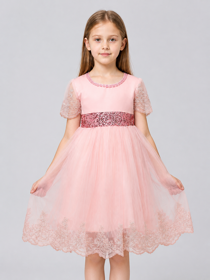 Princess Flower Girl Dress with Full Skirt for Weddings