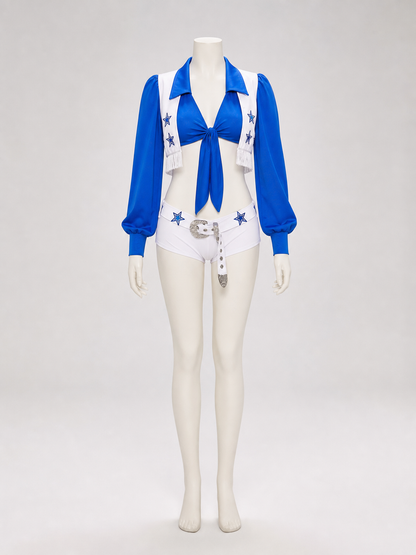 Performance Costume, Blue and White, Stars and Fringe Costumes detail 2
