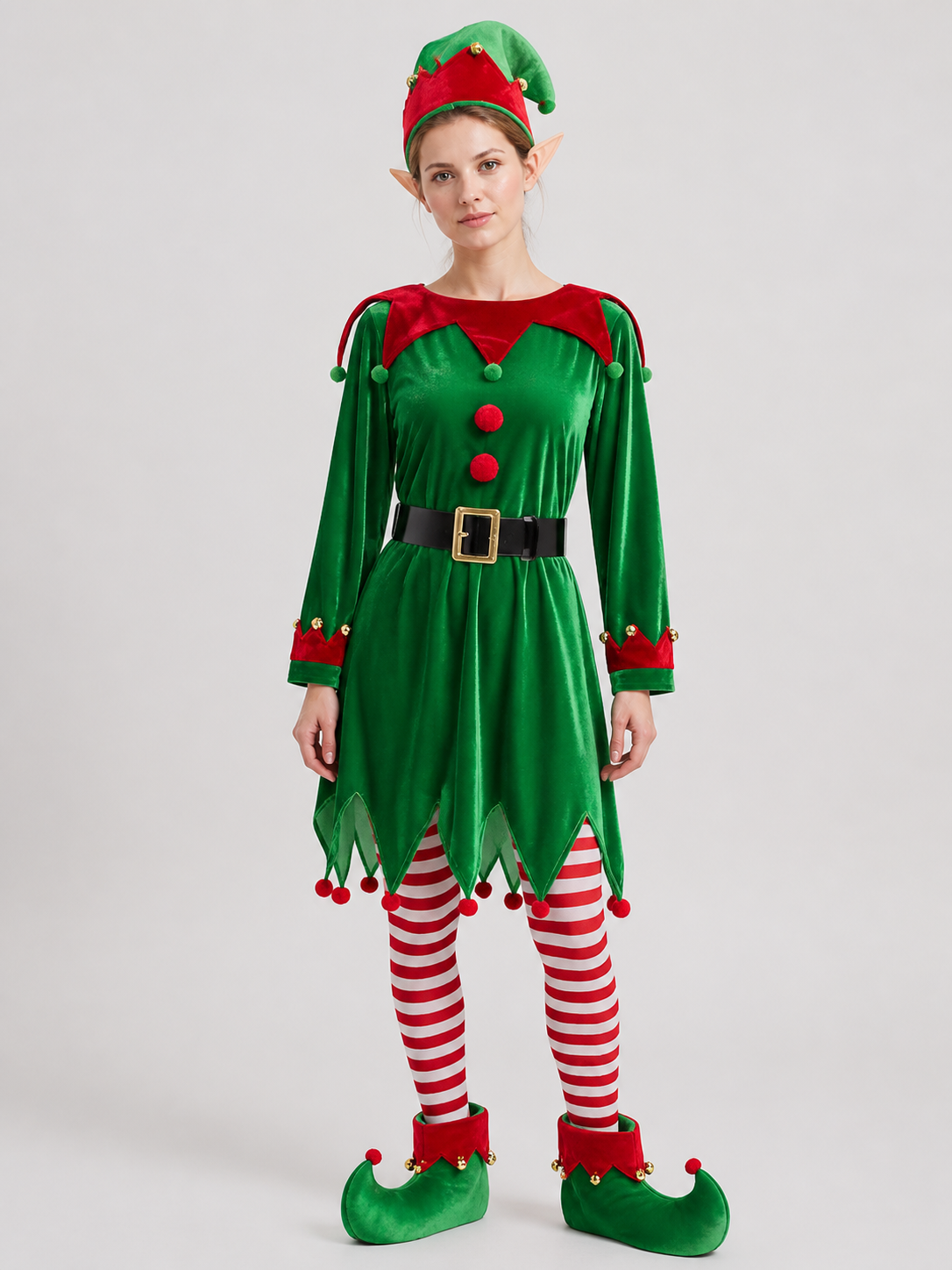 Christmas Elf Costume: Dress, Hat, Belt Costume Dresses detail 2