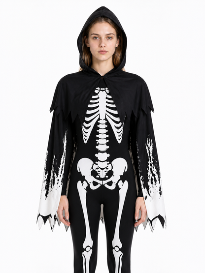 Glowing Skeleton Costume with Hood for Halloween Costumes detail 3