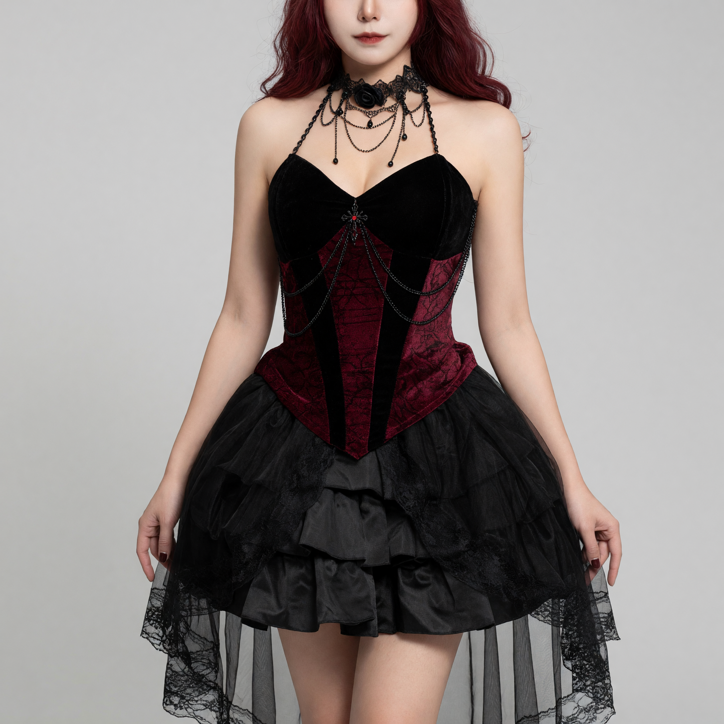 Vampire Costume: Corset-Style Top and Skirt