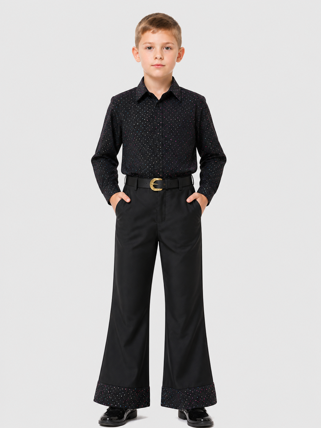 Stage Disco Costume: Shirt, Flared Pants, and Belt