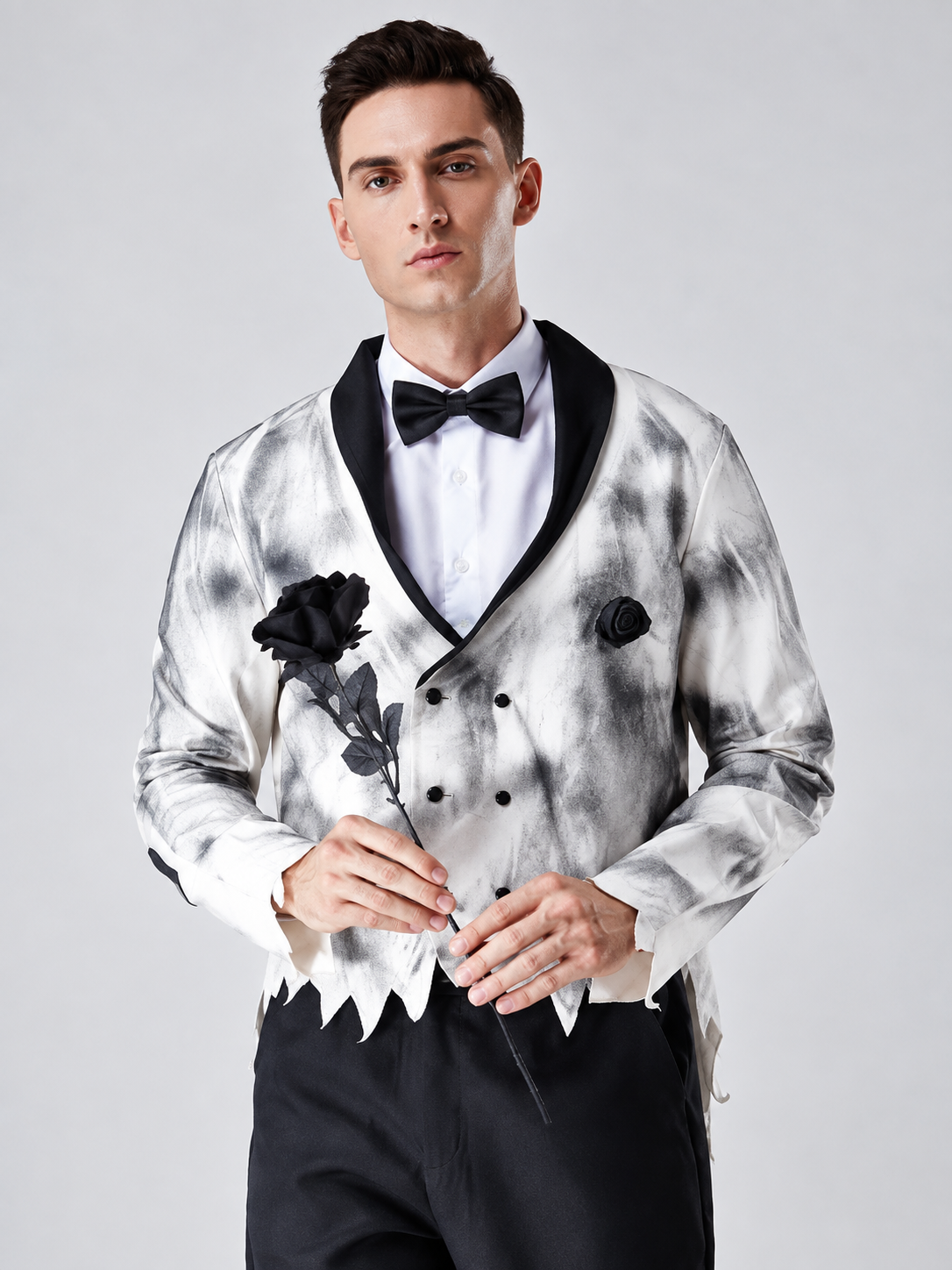 Halloween Costume: White Jacket, Shirt, Pants, Brooch