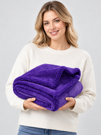 Purple Reversible Polyester Dog Blanket Wearable Blankets detail 2