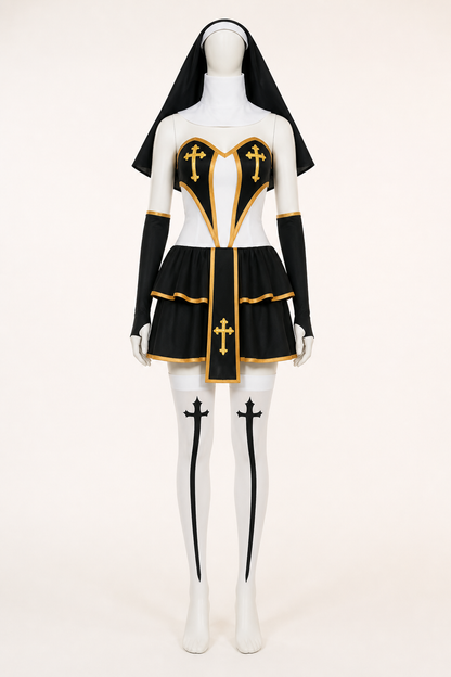 Clergyman Costume with Gold Cross Costumes detail 3