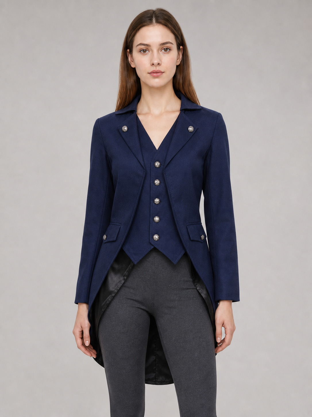 Dark Navy Cosplay Tailcoat with Black Tails