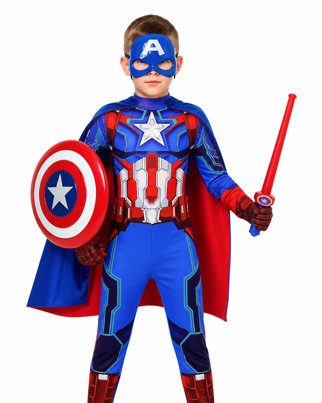 Captain America Costume with Cape and Mask Costume Capes detail 3