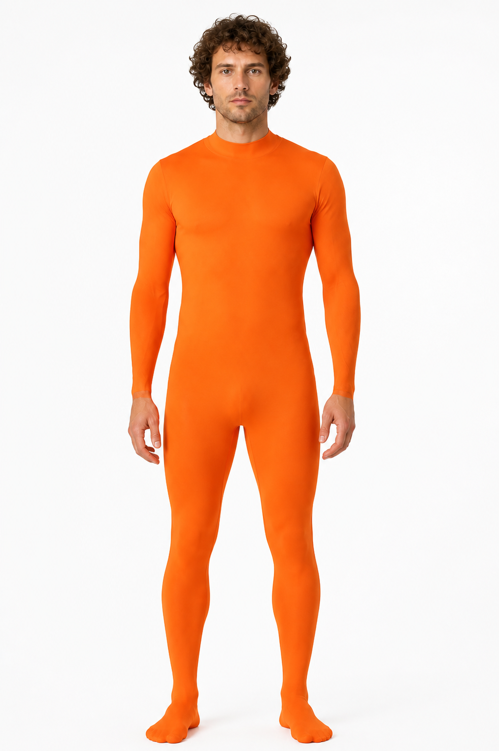 Orange One-Piece Faceless Jumpsuit for Performances product detail 3