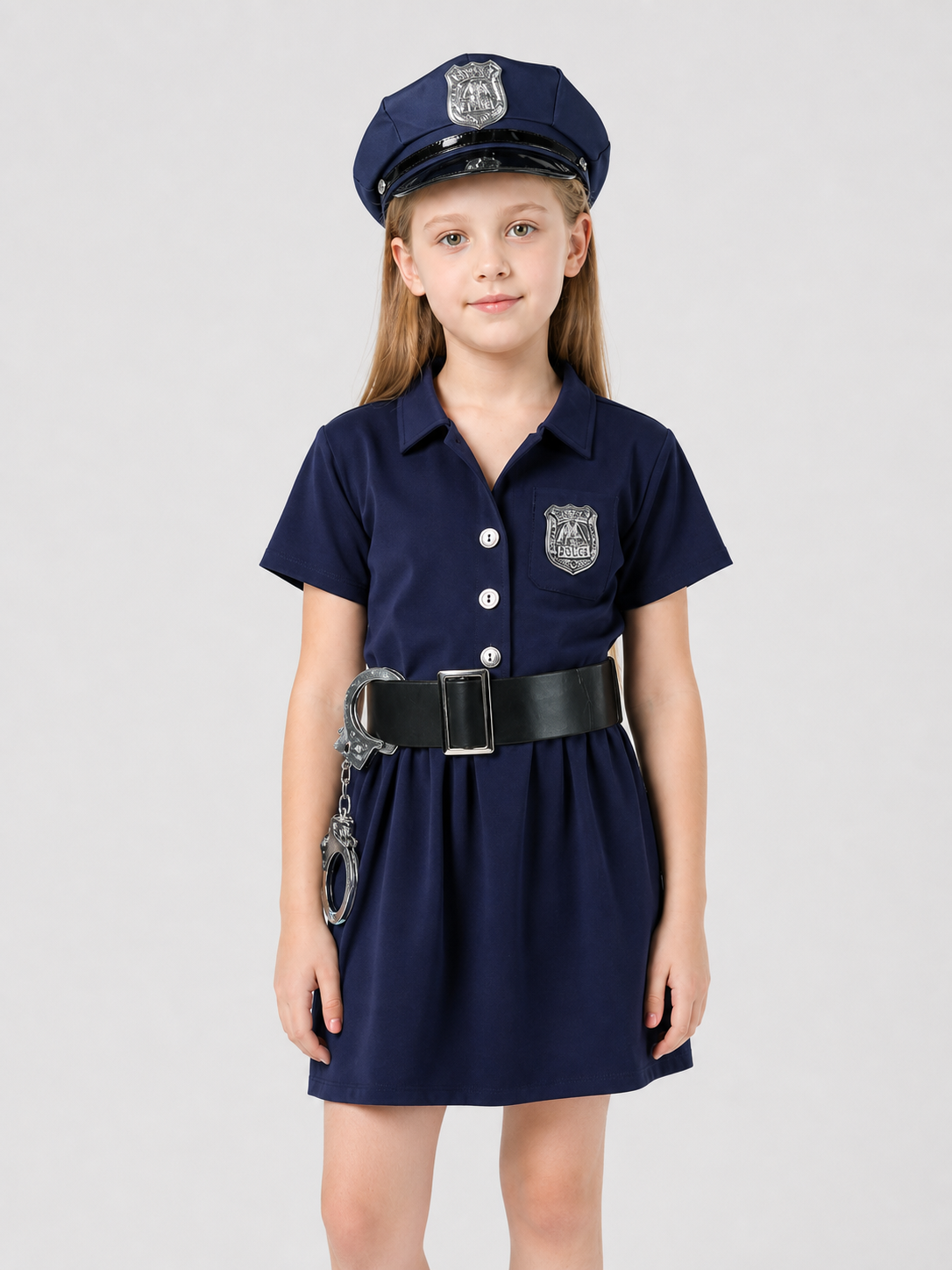 Police Costume with Cap and Handcuffs