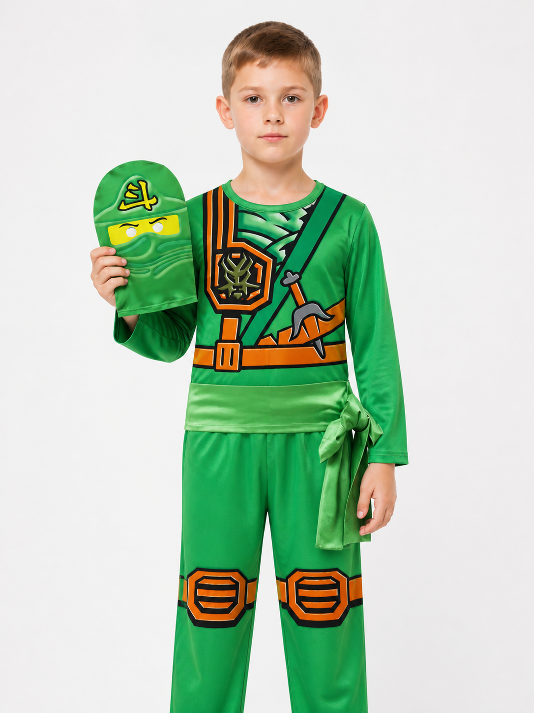 Green Ninja Costume for Children with Mask Costume Masks detail 3