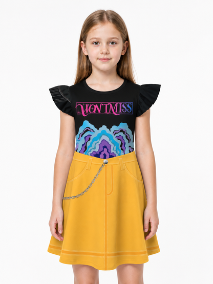 Halloween Costume Dress with Print and Chain